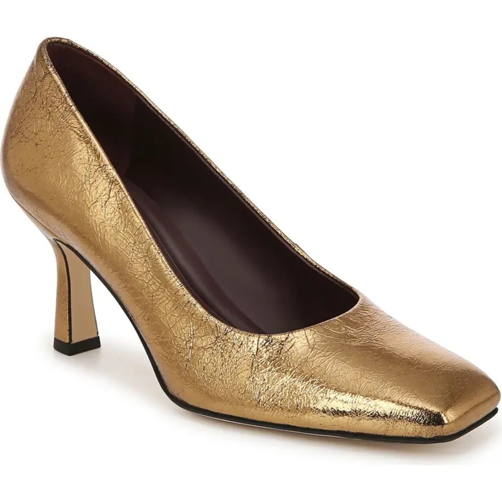NWT Franco Sarto Flexa Aela Square Toe Pump Bronze Leather Sz 9 - Picture 3 of 15